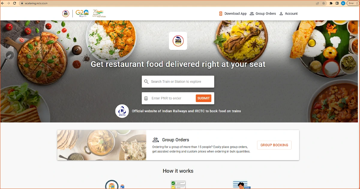 1st stage of IRCTC e-Catering WhatsApp Service