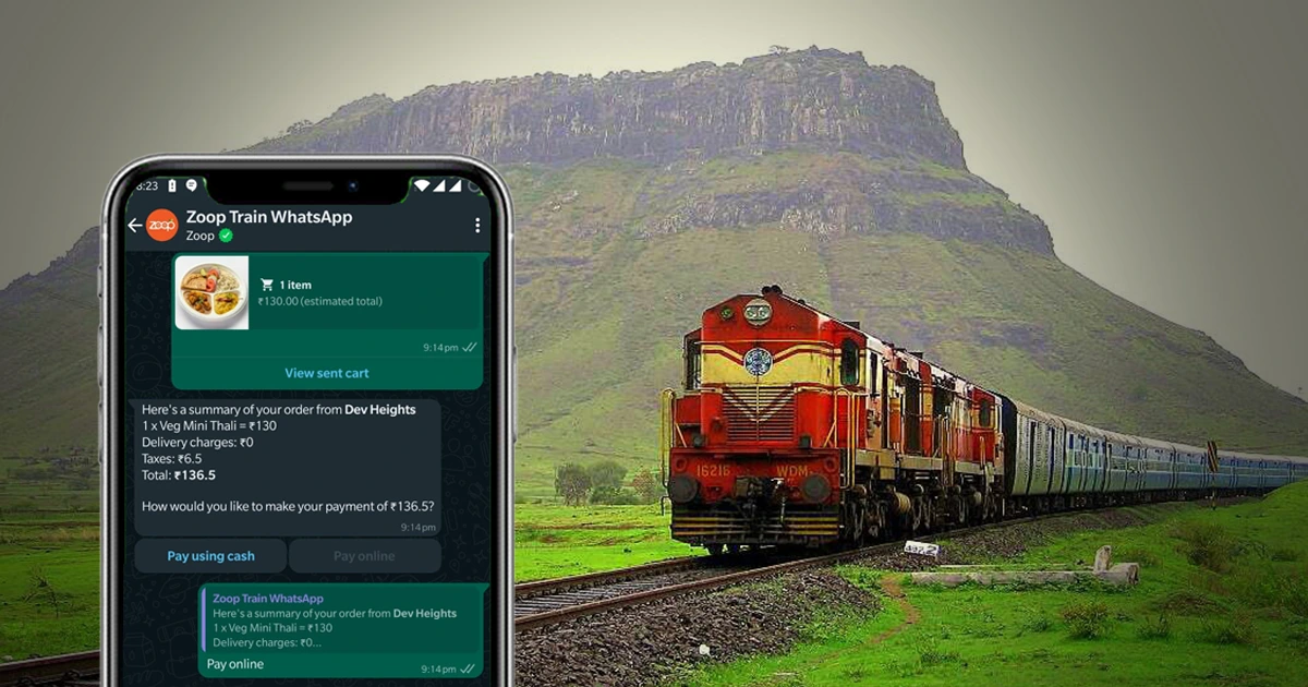 Order food in train on Whatsapp