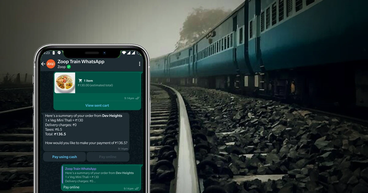 Order Food in Train on WhatsApp