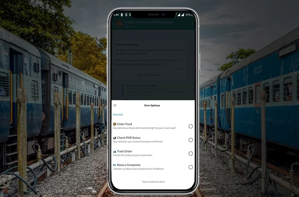 new WhatsApp-based train service