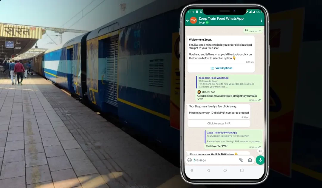 Order food in train on whatsapp