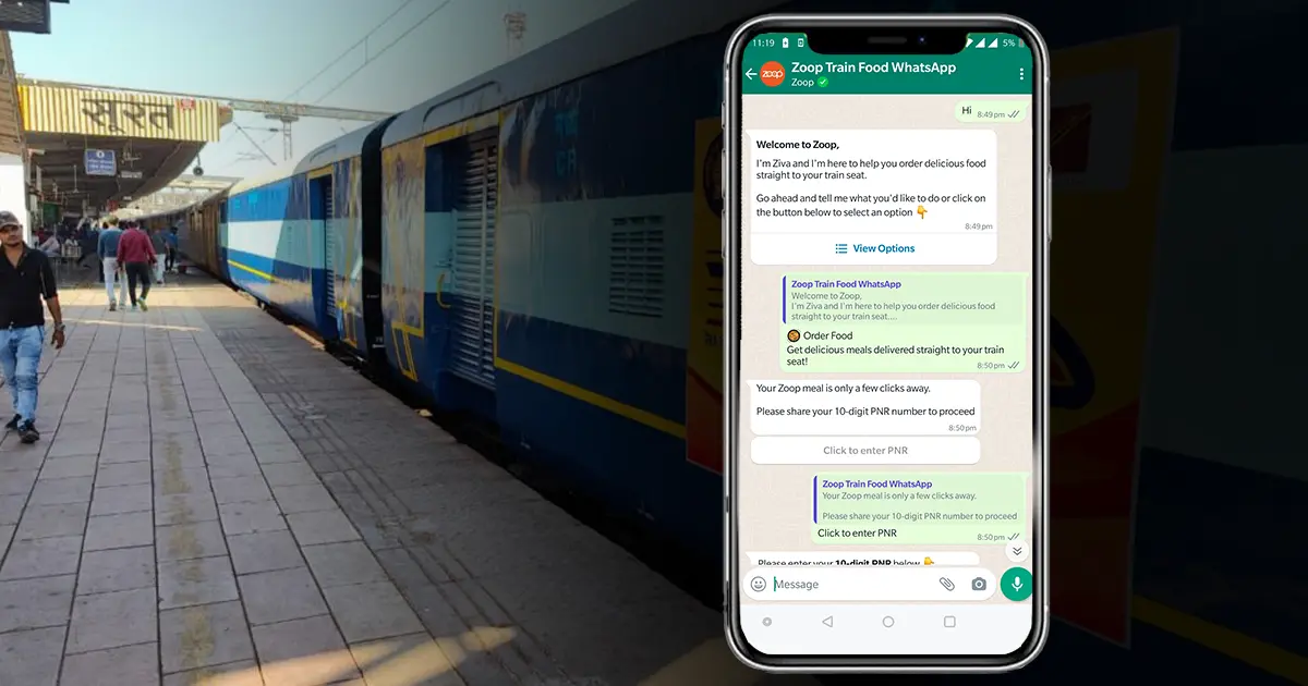 Order food in train on whatsapp