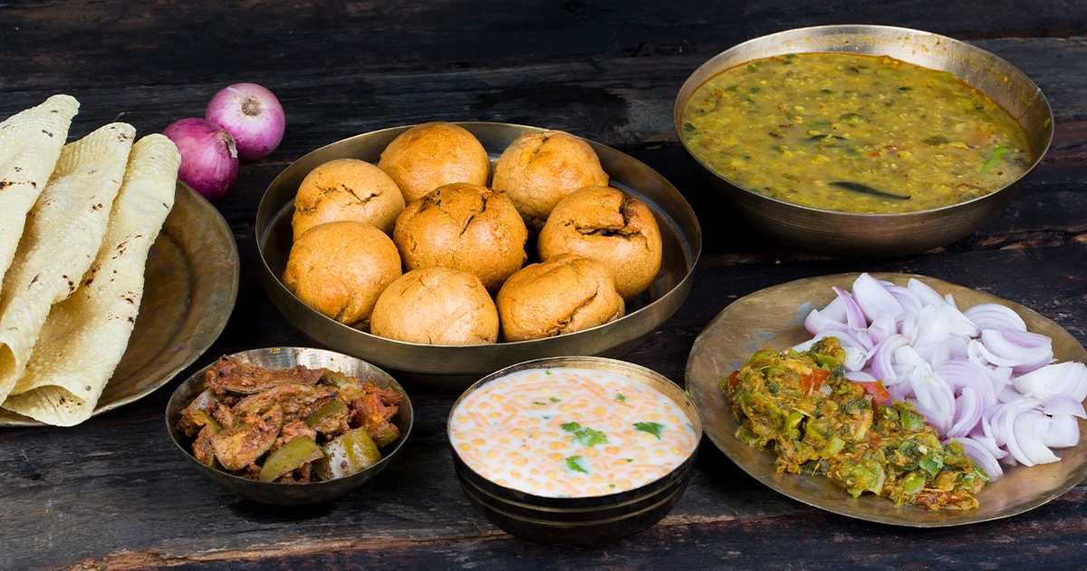 Dal Baati for Rajasthani regional dishes in train