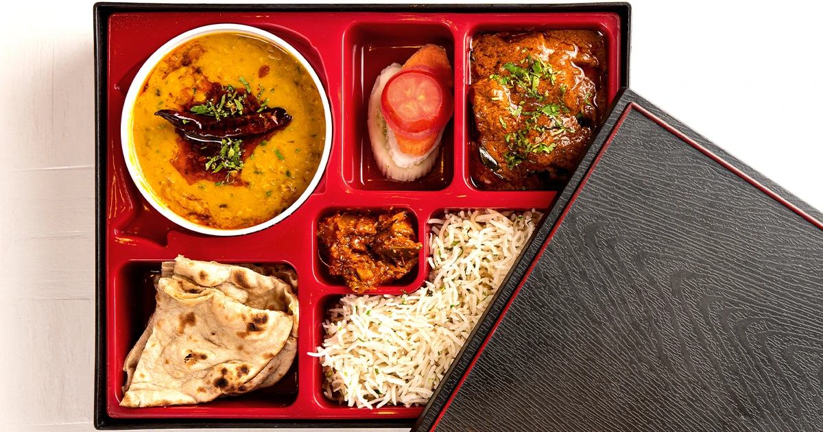 Delicious Thali meals on train along the East Coast Exp of Indian east coastern region