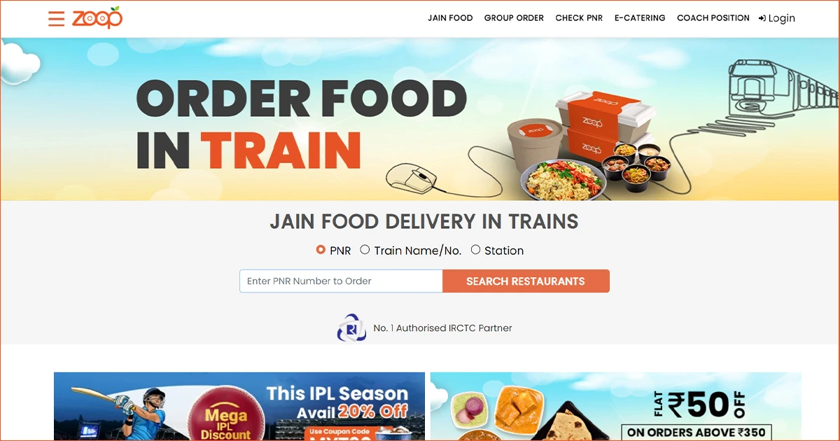 Jain food delivery in trains