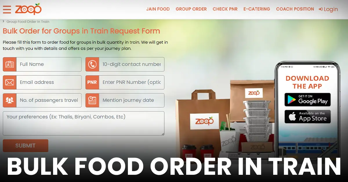 Order Food on Train in Bulk 