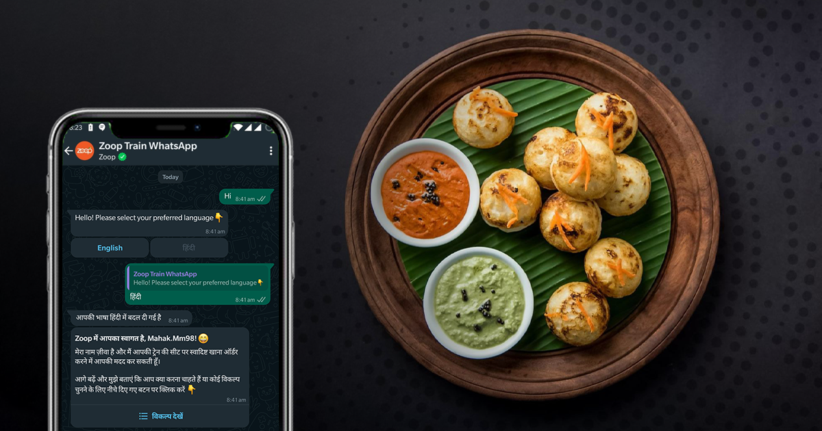 Order Food in Train on WhatsApp