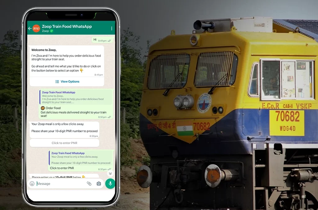 Now use WhatsApp on train for chatting as well as ordering food!