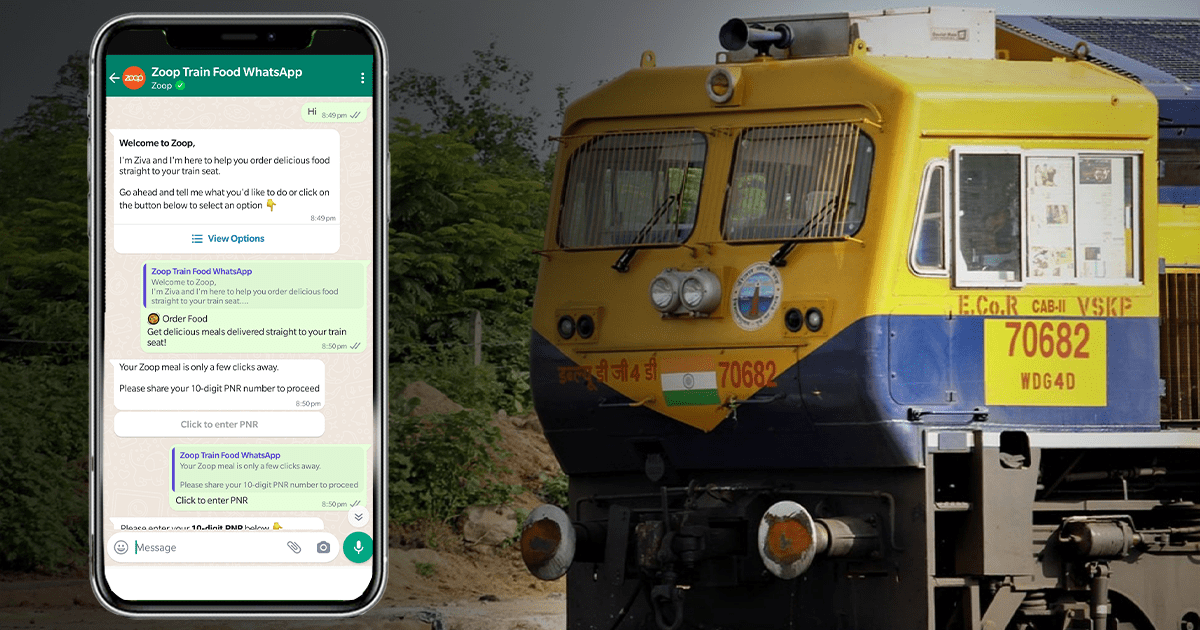 Now use WhatsApp on train for chatting as well as ordering food!