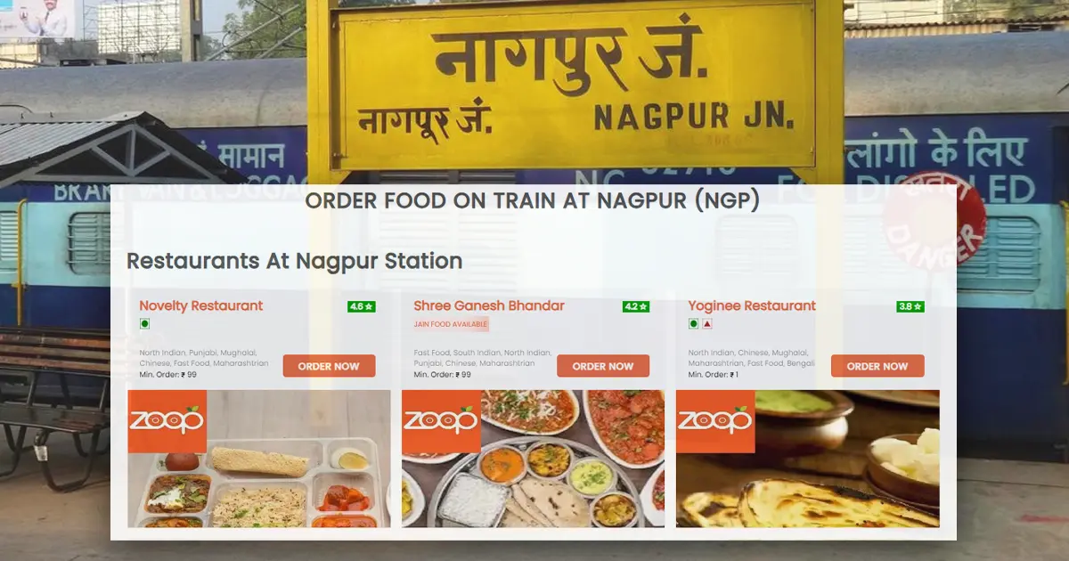Food in train at the Nagpur Station