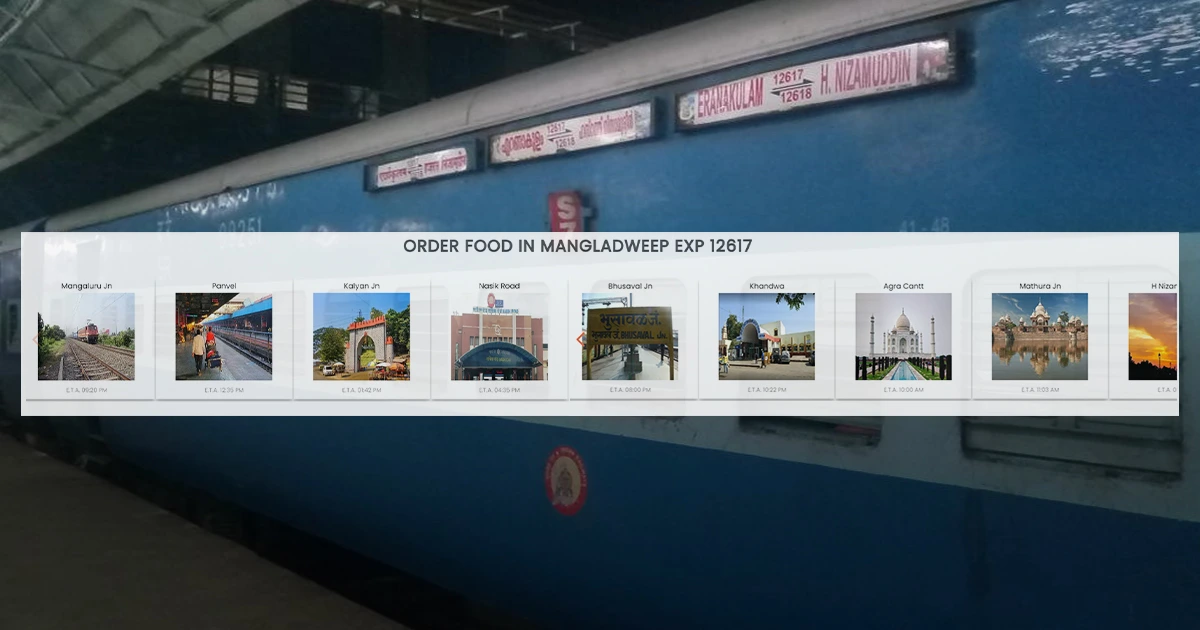 Restaurants delivering delightful meals on train on the Mangladweep Express