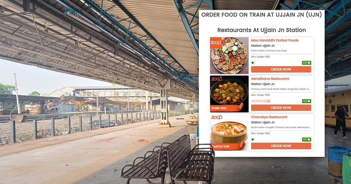 Order food in train at the Ujjain Junction Railway Station