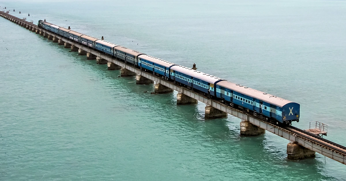 Pamban Bridge is one of the dangerous train routes and railway bridge in the world