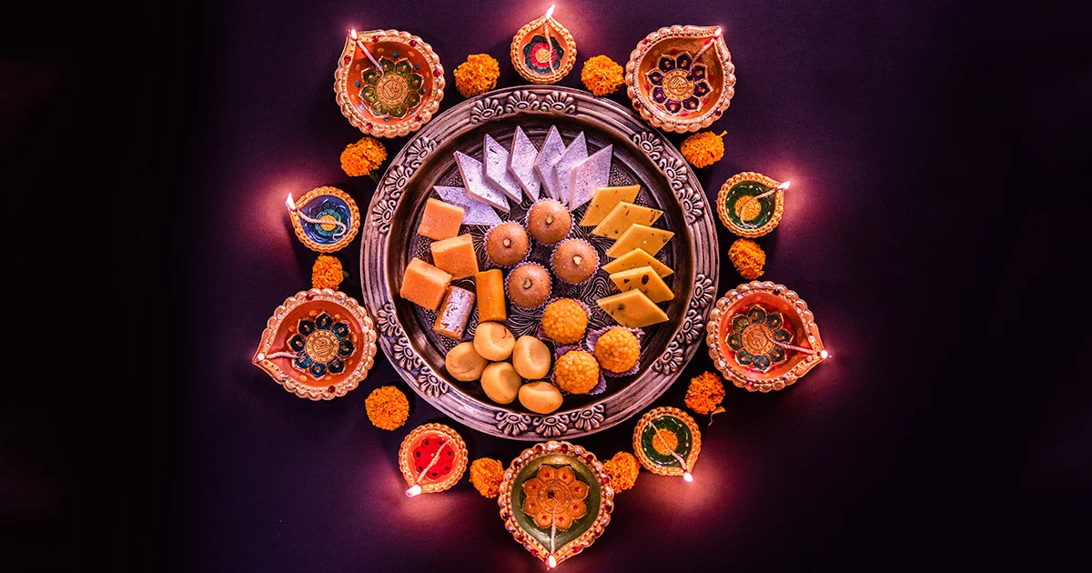 Diwali sweets | Indian sweets | Happy Diwali | Food and Diyas