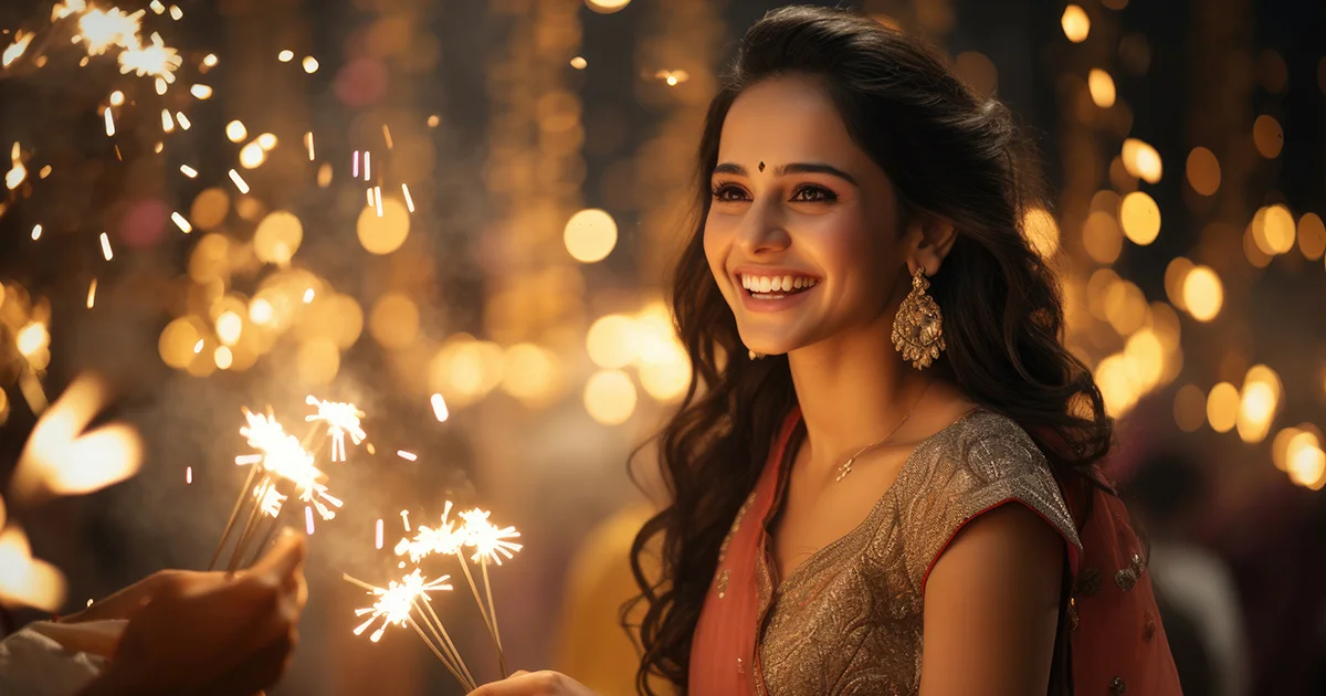 Celebrating Diwali with sparkling crackers