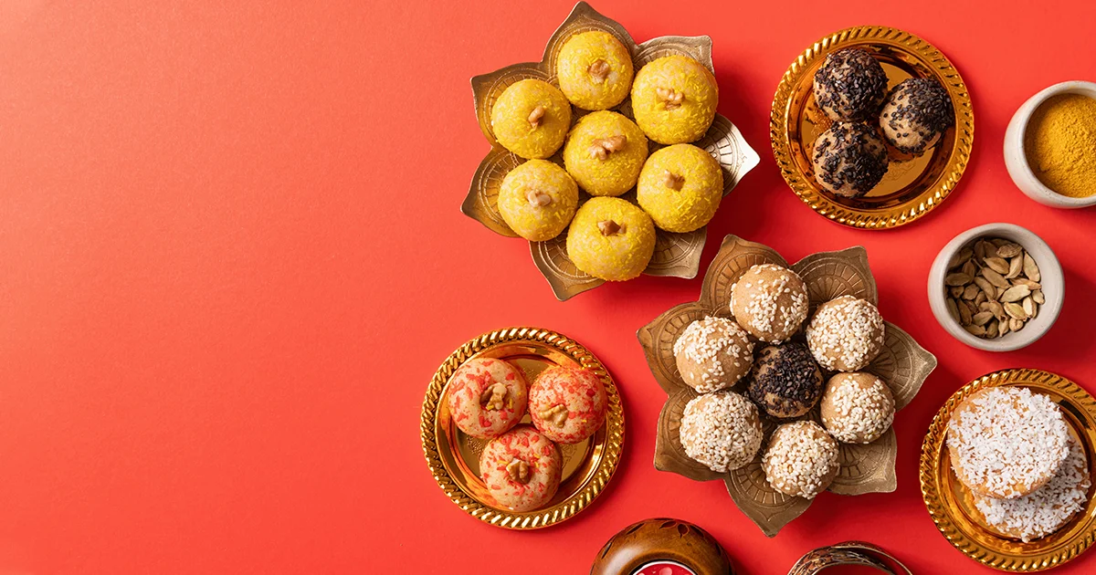 Sweets in train on occasions like diwali in train