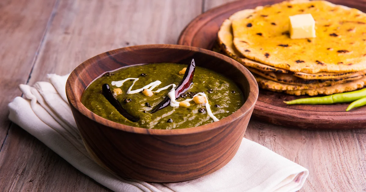 Sarson ka saag is a winter special item for food in train in winters