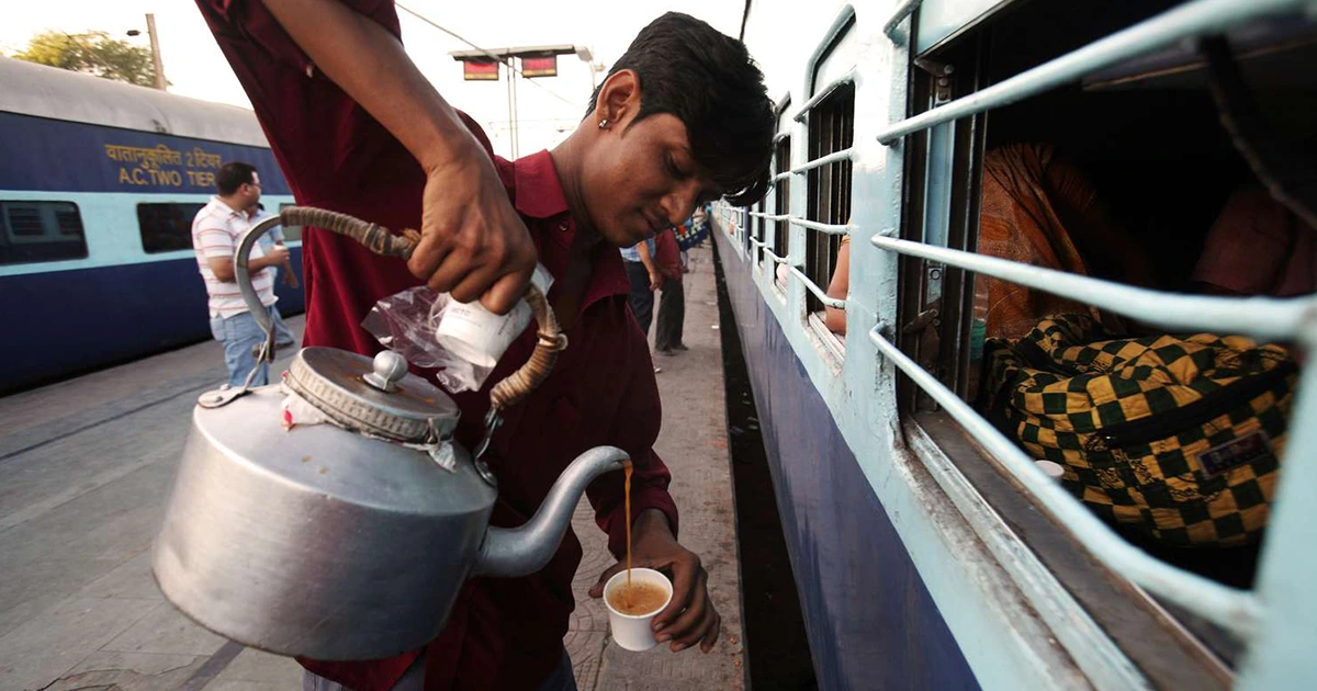 Train traveling in India