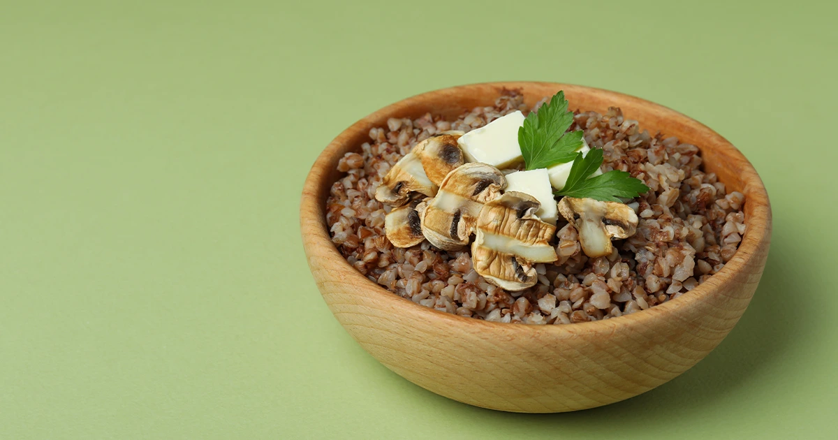 Cooked buckwheat or kuttu grains