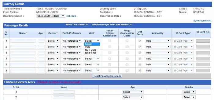 How to Check if Food is Included in Train Ticket
