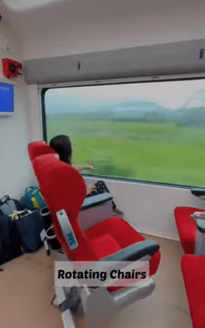 Rotating Seats in Vistadome Train