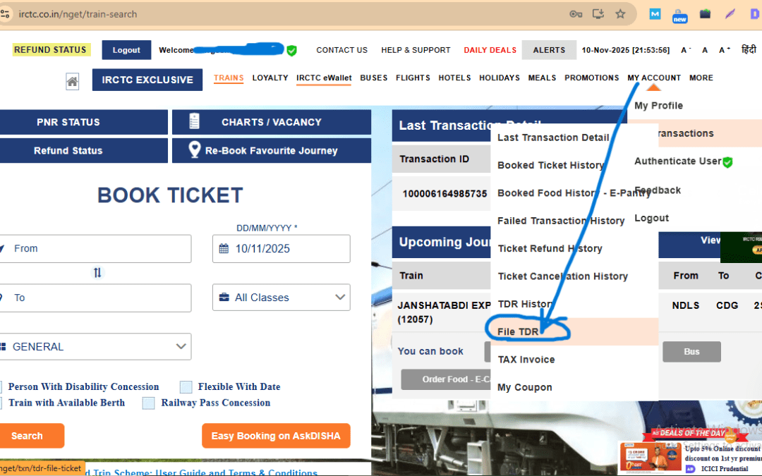 TDR In IRCTC